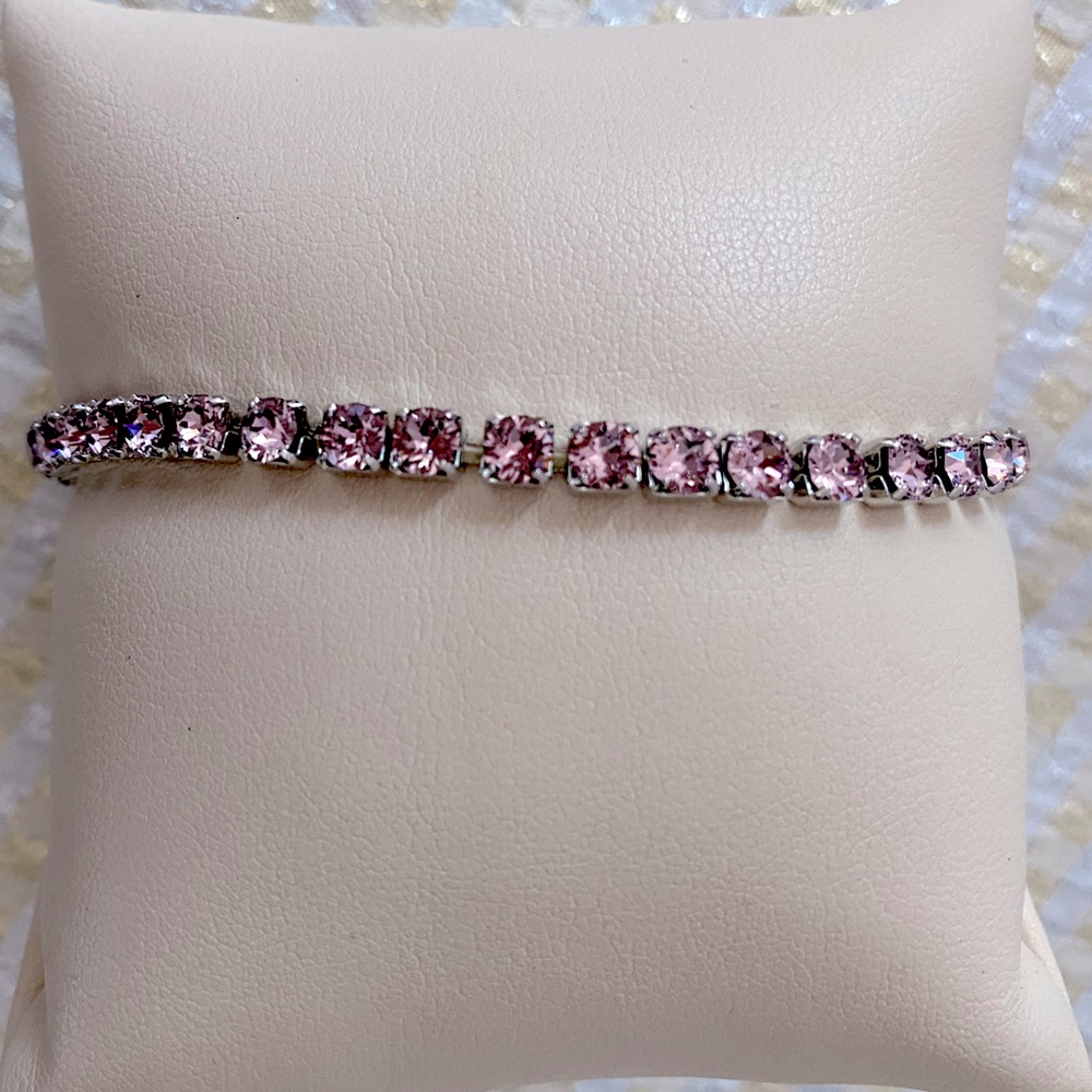 Swarovski Stretch Crystal Bracelet in Pink